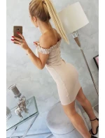 Španělské šaty s volánky béžové Španělské šaty s volánky béžové