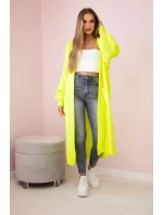 Svetr dlouhý kardigan žlutá neon Svetr dlouhý kardigan žlutá neon