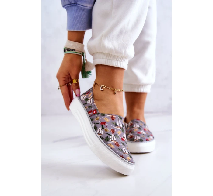 Dámské tenisky nazouvací Memory Foam Big Star model 21577194 šedé - Big Star Shoes