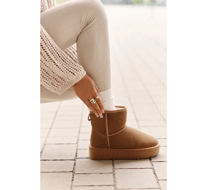 Dámské Semišové Sněhule Na Platformě Nad Kotníky Camel Rianaella Dámské Semišové Sněhule Na Platformě Nad Kotníky Camel Rianaella