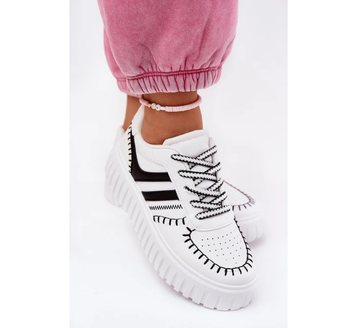 Dámské Tenisky Na Platformě Bílo-Černé Ofenale Dámské Tenisky Na Platformě Bílo-Černé Ofenale