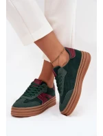 Sametové dámské tenisky na platformě Zelené model 21710188 - Boto Sametové dámské tenisky na platformě Zelené model 21710188 - Boto