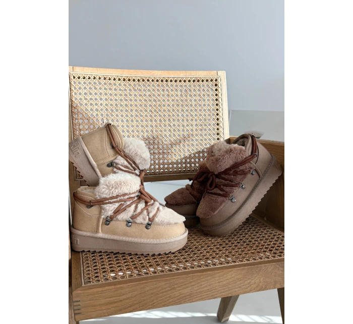 Dětské sněhule s kožíškem  hnědé model 21714089 - D.Franklin