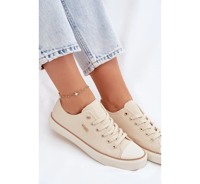 Dámské nízké tenisky Big Star model 22069453 Béžové - Big Star Shoes Dámské nízké tenisky Big Star model 22069453 Béžové - Big Star Shoes