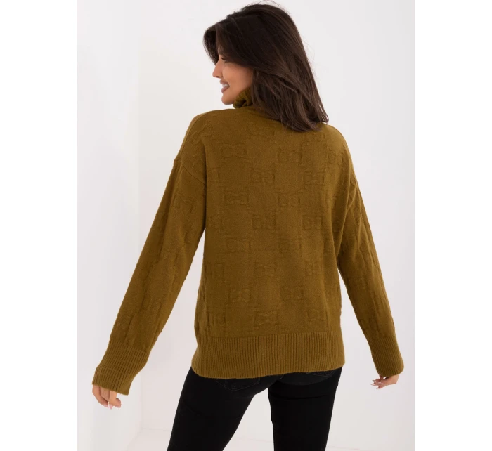 Sweter AT SW  oliwkowy model 20459127 - FPrice