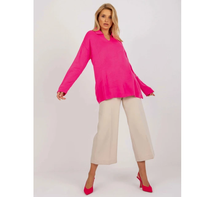 Dámský svetr LC SW  fluo růžová  model 22030029 - FPrice