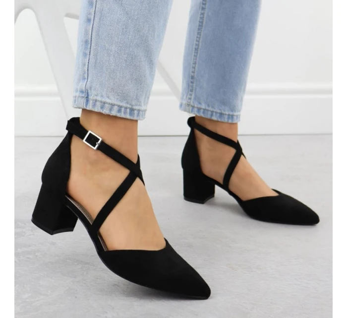 Dámské černé sandály na jehlovém podpatku Sergio Leone SK-830 Dámské černé sandály na jehlovém podpatku Sergio Leone SK-830