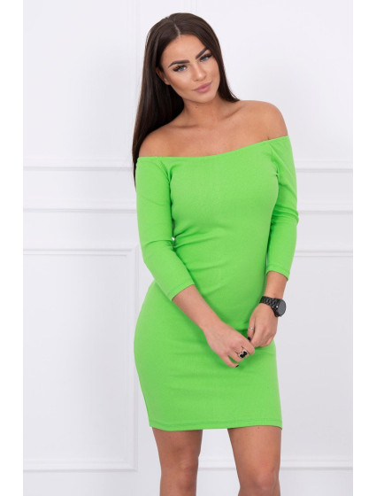 Pruhované přiléhavé šaty světle zelené