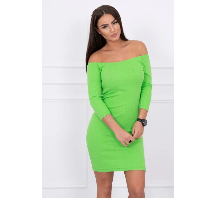 Pruhované přiléhavé šaty světle zelené