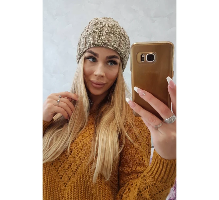 Dámská čepice Eliza K205 cappuccino+light khaki Dámská čepice Eliza K205 cappuccino+light khaki