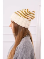 Dámská čepice Feba K330 ecru+green neon Dámská čepice Feba K330 ecru+green neon