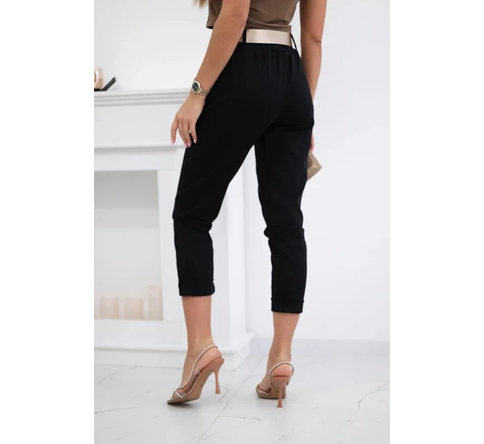 Kalhoty Puntor s páskem černý