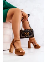 Semisove Sandály na baru Big Star JJ274530 Hnědá Semisove Sandály na baru Big Star JJ274530 Hnědá