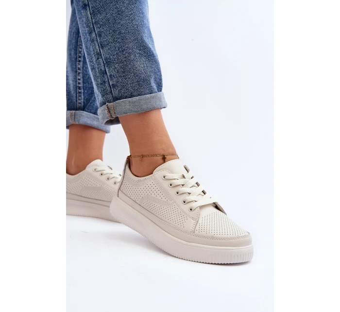 Dámské kožené sportovní tenisky Bílé Failla