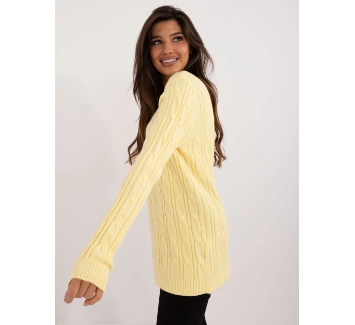 Sweter AT SW model 20461031 jasny żółty - FPrice Sweter AT SW model 20461031 jasny żółty - FPrice