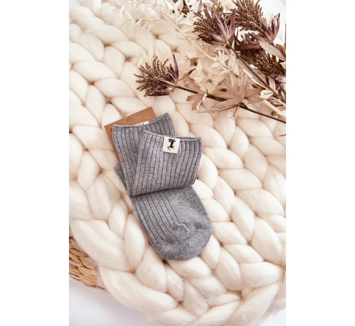 Dámské žebrované ponožky bez tlaku Světle šedá Dámské žebrované ponožky bez tlaku Světle šedá