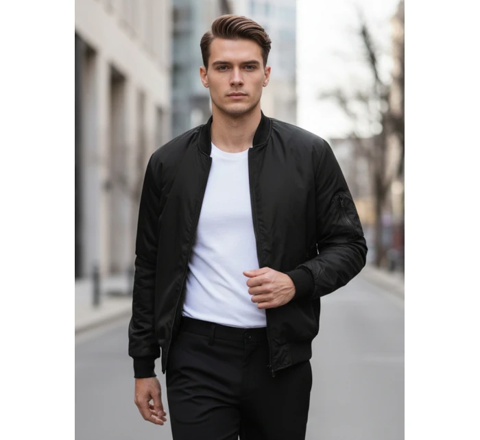 Pánská bunda bomber černá FashionStreet TX4423 Pánská bunda bomber černá FashionStreet TX4423