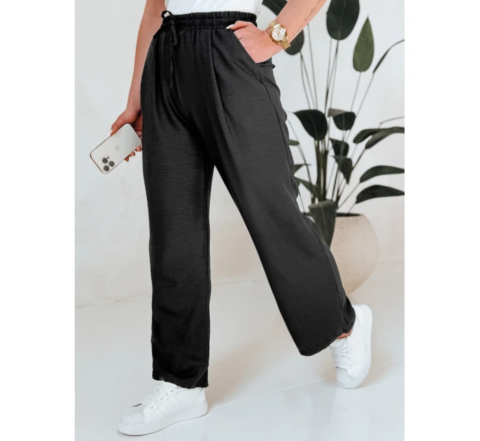 Dámské kalhoty se širokými nohavicemi MILLIVIO černé FashionStreet UY2659