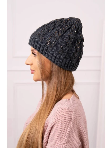 Dámská čepice Kalina K362 graphite+black Dámská čepice Kalina K362 graphite+black