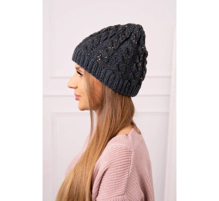 Dámská čepice Kalina K362 graphite+black Dámská čepice Kalina K362 graphite+black