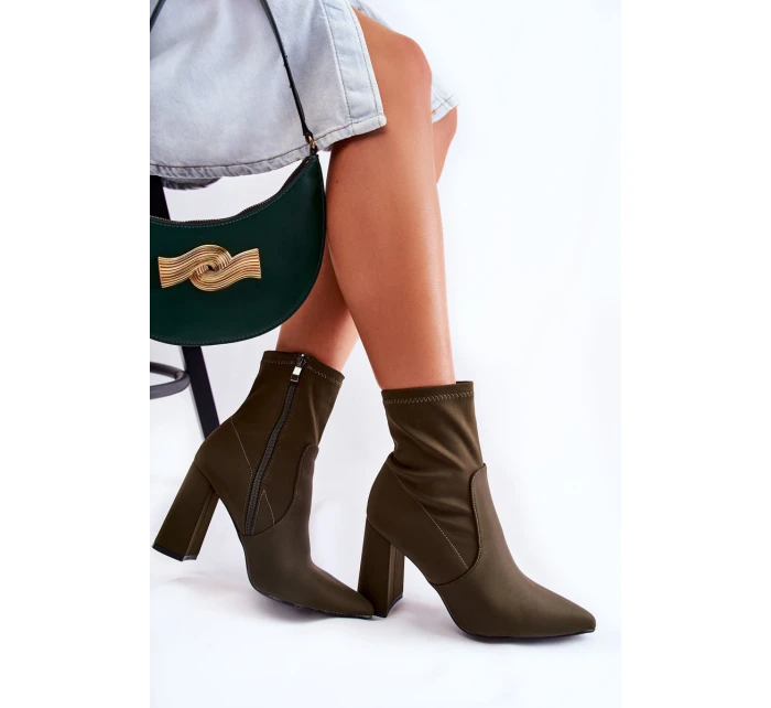 Dámské Boty Na Podpatku Khaki model 21592995 - Boto Dámské Boty Na Podpatku Khaki model 21592995 - Boto