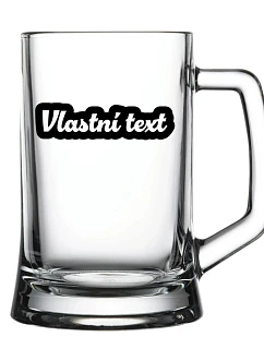 Personalizovaná pivní sklenice s vlastním textem s obrysem