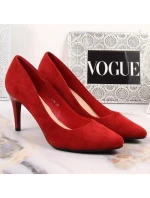 W červené semišové podpatky model 20539044 - SERGIO LEONE