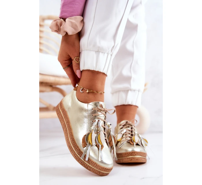 Kožená obuv Maciejka 04550-25 Zlatá