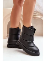 Sněhule na platformě se zipem z eko kůže černé model 21679760 - Boto Sněhule na platformě se zipem z eko kůže černé model 21679760 - Boto