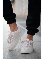 Dámské tenisky se zdobením na platformě béžové Eanneth Dámské tenisky se zdobením na platformě béžové Eanneth