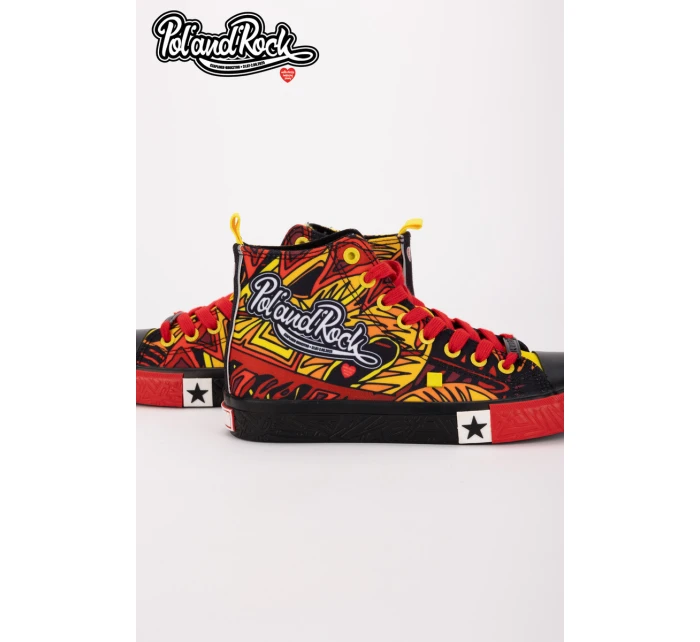 Tenisky Pol'and'Rock Festival X Big Star SS174501 Černo-Červené Tenisky Pol'and'Rock Festival X Big Star SS174501 Černo-Červené