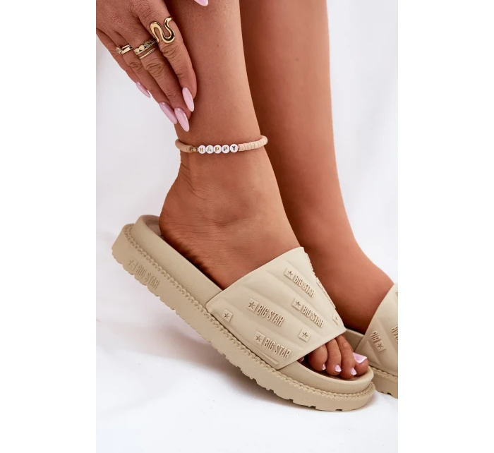 Dámské pantofle na platformě Big Star – béžové Dámské pantofle na platformě Big Star – béžové