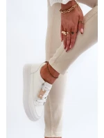 Dámské sportovní boty na platformě model 22010082 Bílá - VINCEZA Dámské sportovní boty na platformě model 22010082 Bílá - VINCEZA