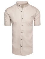 Pánská béžová košile s krátkým rukávem Dstreet model 21989613 - FashionStreet