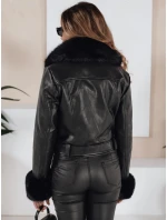 Dámská kožená bunda s kožešinou černá FashionStreet TY5212