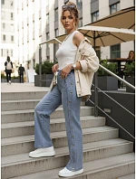 Dámské džíny s širokými nohavicemi modré FashionStreet UY2986