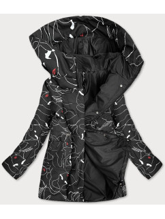 Černá dámská vzorovaná bunda (7720)