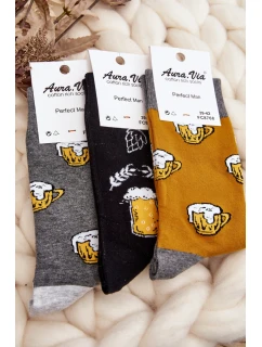 Ponožky S Vzory Šedé model 21643683 - Aura.via