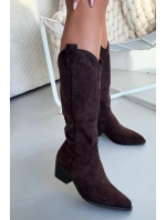Kozačky Kovbojky Dámské Čokoládové model 21821842 - Boto Kozačky Kovbojky Dámské Čokoládové model 21821842 - Boto