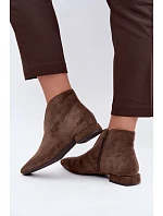 Nízké kotníkové boty s výstřihem na zip plochý podpatek tmavě zelené Canella Nízké kotníkové boty s výstřihem na zip plochý podpatek tmavě zelené Canella