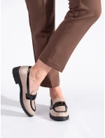 Exkluzívní dámské mokasíny hnědé na plochém podpatku Exkluzívní dámské mokasíny hnědé na plochém podpatku