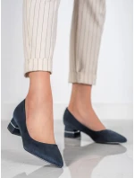 Výborné lodičky dámské tmavě modré na širokém podpatku Výborné lodičky dámské tmavě modré na širokém podpatku