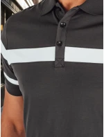 Pánská polokošile s pruhy tmavě šedá FashionStreet PX0630