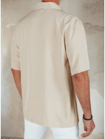 Pánská béžová košile s krátkým rukávem Dstreet model 21990442 - FashionStreet
