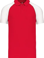 Kariban K 226 Baseballové piqué polo 20.K226 red/light grey/white