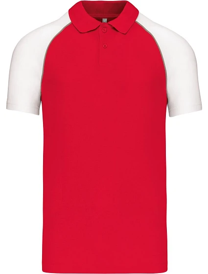 Kariban K 226 Baseballové piqué polo 20.K226 red/light grey/white Kariban K 226 Baseballové piqué polo 20.K226 red/light grey/white