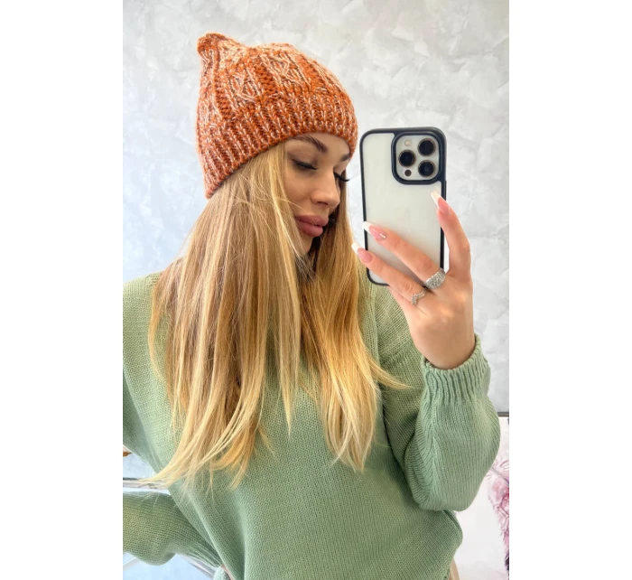 Fleecová čepice Melisa K241 oranžová+šedá Fleecová čepice Melisa K241 oranžová+šedá