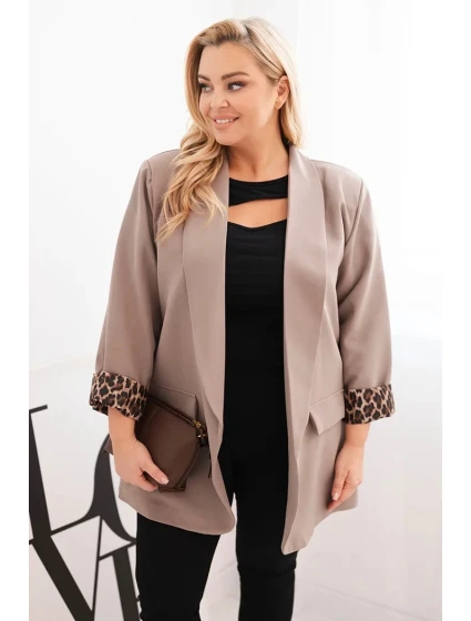 Dámská bunda Plus Size s podšívkou v model 21750332 vzoru fango - K-Fashion Dámská bunda Plus Size s podšívkou v model 21750332 vzoru fango - K-Fashion