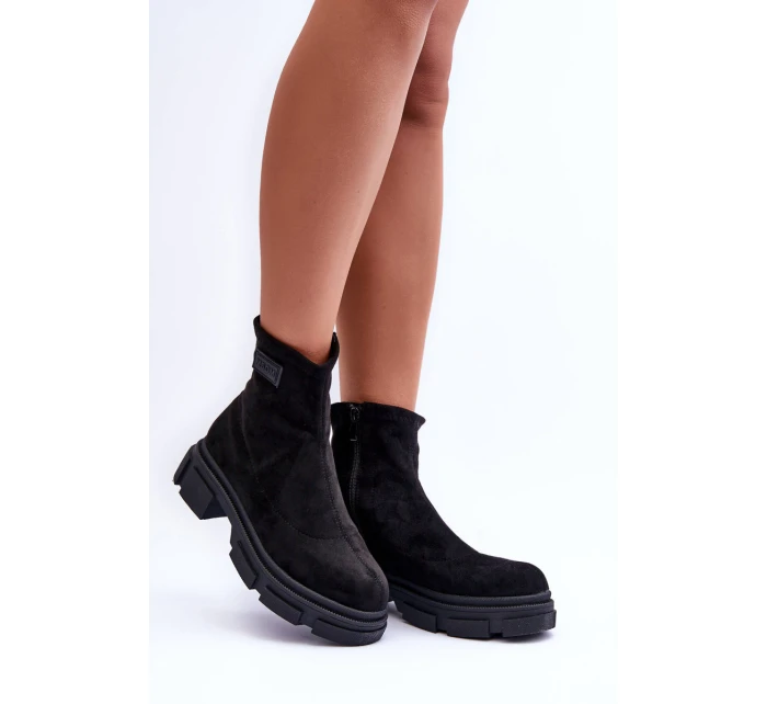 Kožené Klasické Zateplené Boty Černé model 21630931 - Boto Kožené Klasické Zateplené Boty Černé model 21630931 - Boto