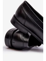 Mužské kožené polobotky Loafersy Zazoo 1570/1 Černé